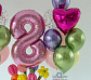 Купить Яркий набор воздушных шаров на 8 марта с букетом цветов и цифрой с доставкой в Казани